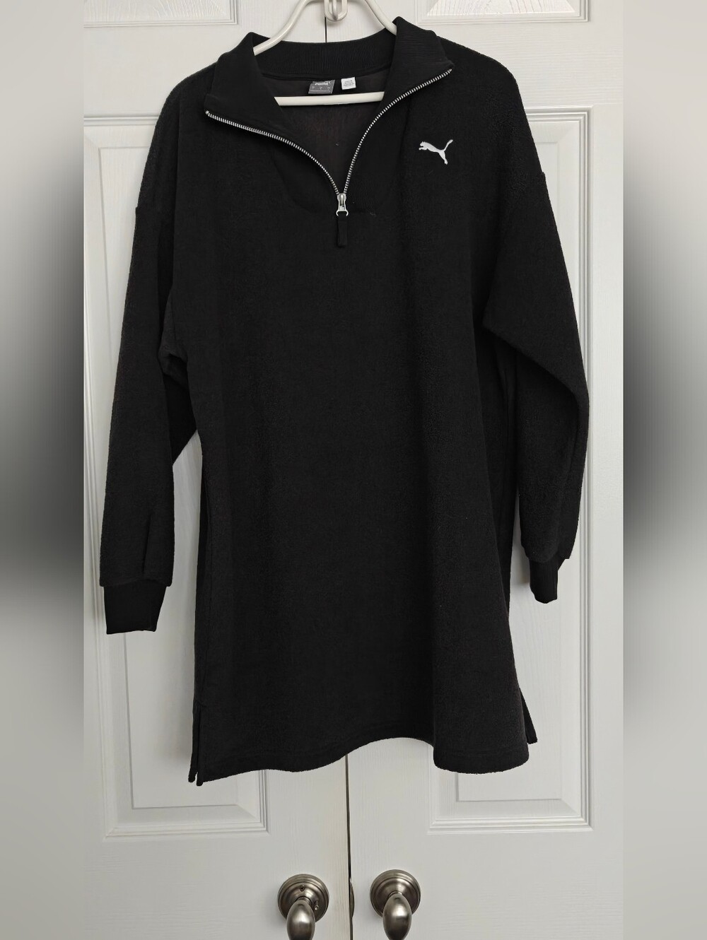 Puma Black Half-Zip Fleece Pullover, Size L